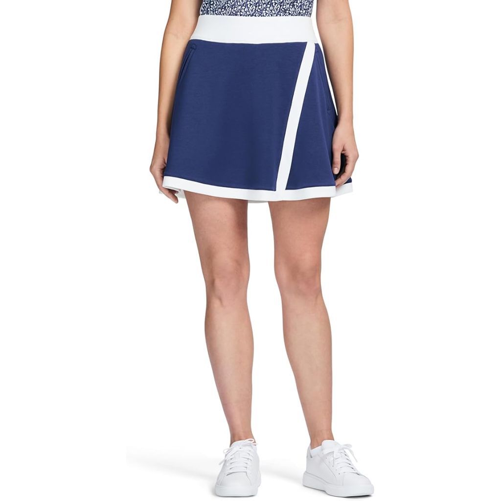 Izod Women's Activewear Skort with Athletic Performance Stretch - Medieval Blue/White, Size XS
