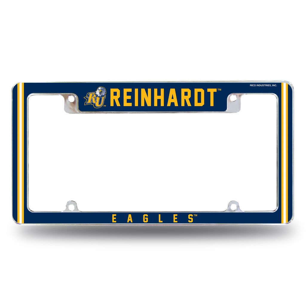 Rico Industries NCAA Reinhardt Eagles 12" x 6" Chrome All Over Automotive License Plate Frame for Car/Truck/SUV