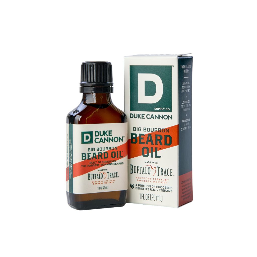 Duke Cannon Bourbon Beard Oil for Men – Bourbon Scented Beard Conditioner – 1 fl oz Grooming Oil