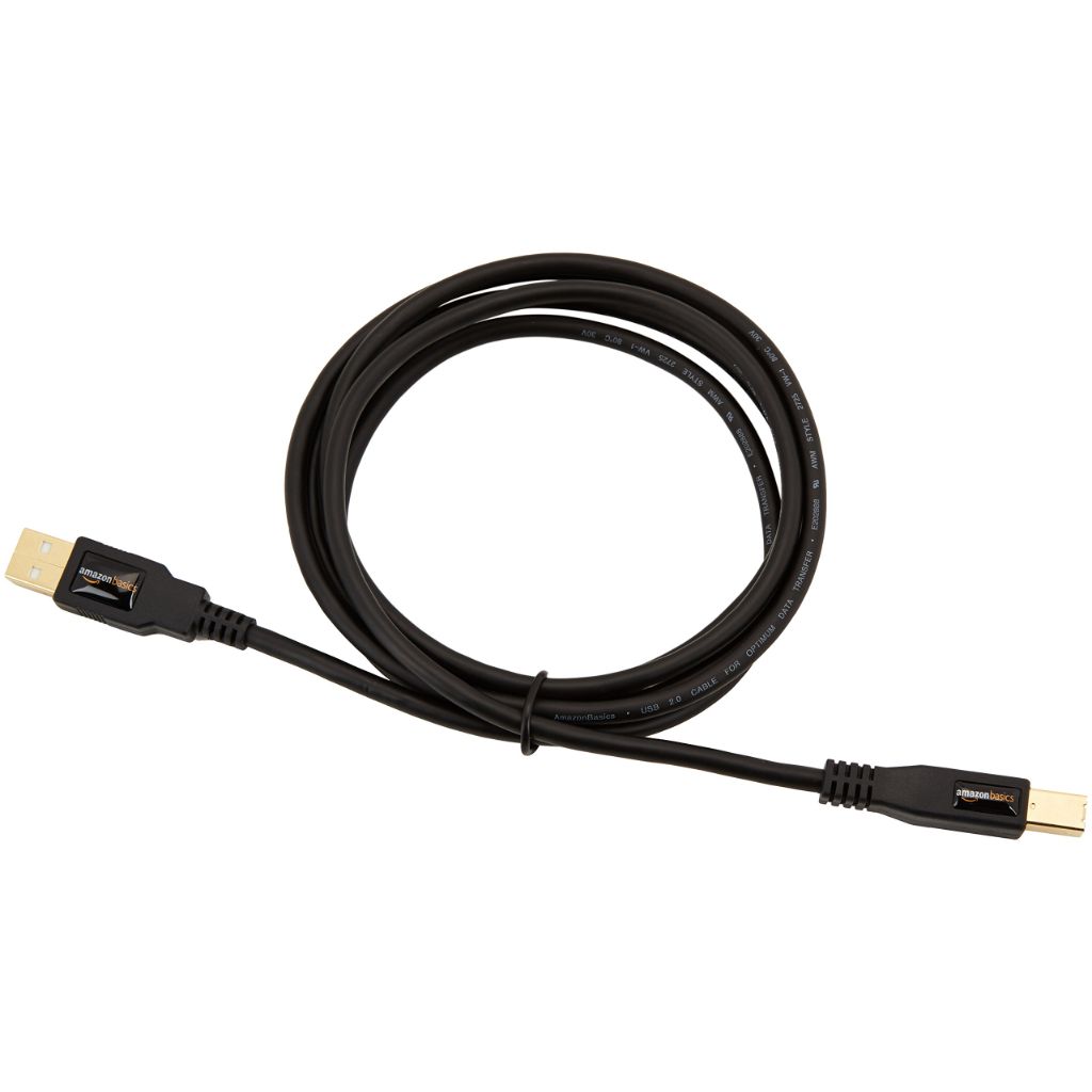 Amazon Basics USB 2.0 Cable, USB-A to USB-B, for Printer or External Hard Drive | 6 Foot, Black