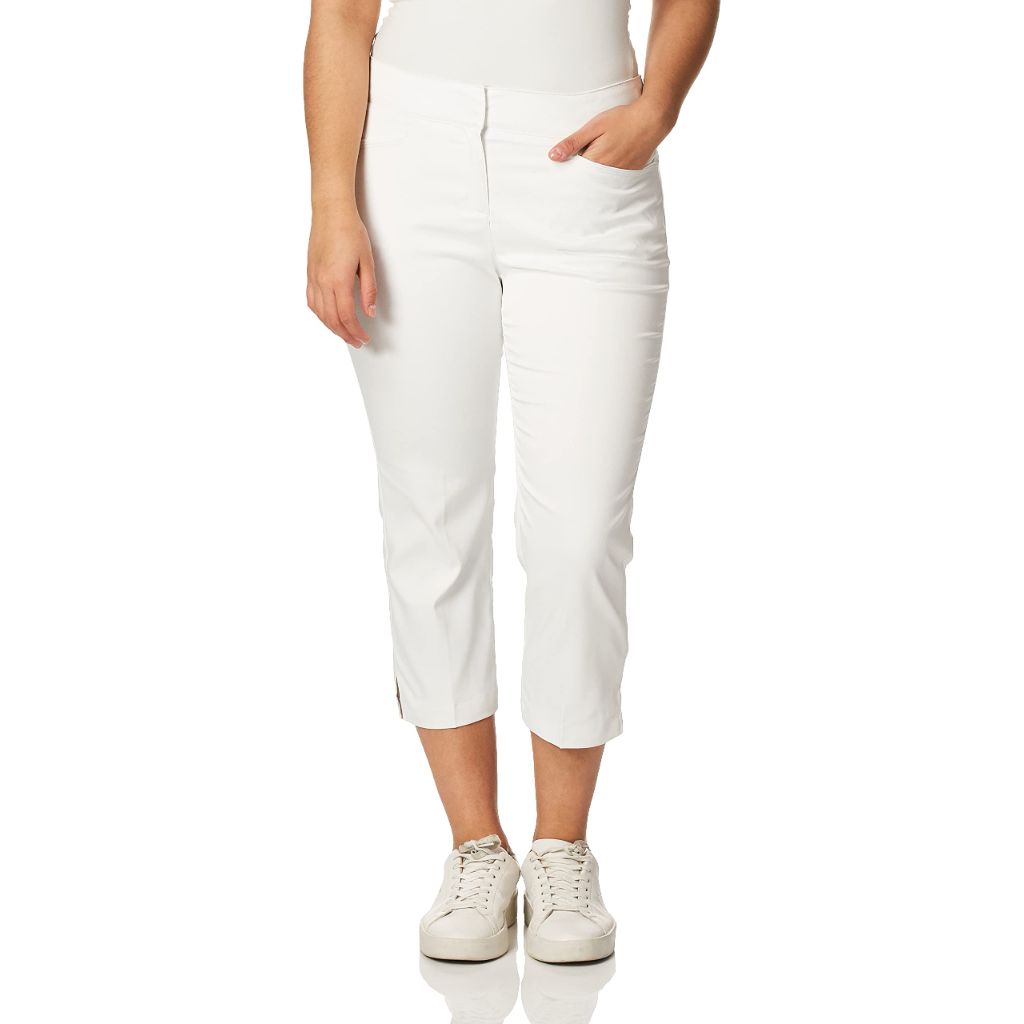 PGA Tour Women's Motionflux 26" Tech Capri Golf Pant with Comfort Stretch, Bright White, 18