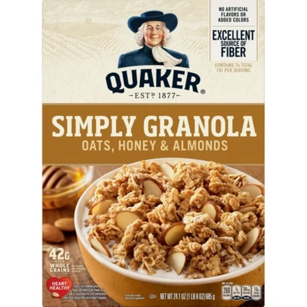 Quaker Simply Granola  Oats  Honey & Almonds Cereal  Ready-to-Eat  24.1 oz Box