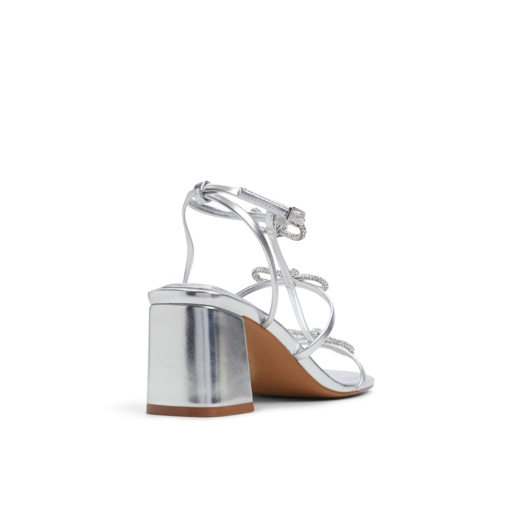 Aldo Women's Kaeli Heeled Sandals, Silver - size 7.5