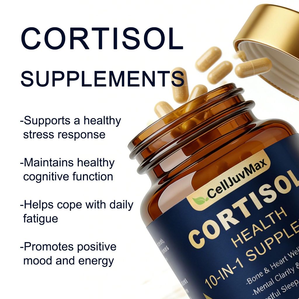 CellJuvMax Cortisol Health 10-in-1 Supplement for Overall Balance & Harmony - 60 Capsules