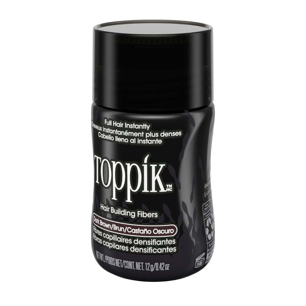 Toppik Hair Building Fibers, Dark Brown, 12g Fill In Fine or Thinning Hair, Instantly Thicker, Fuller Looking, 9 Shades 0.42oz