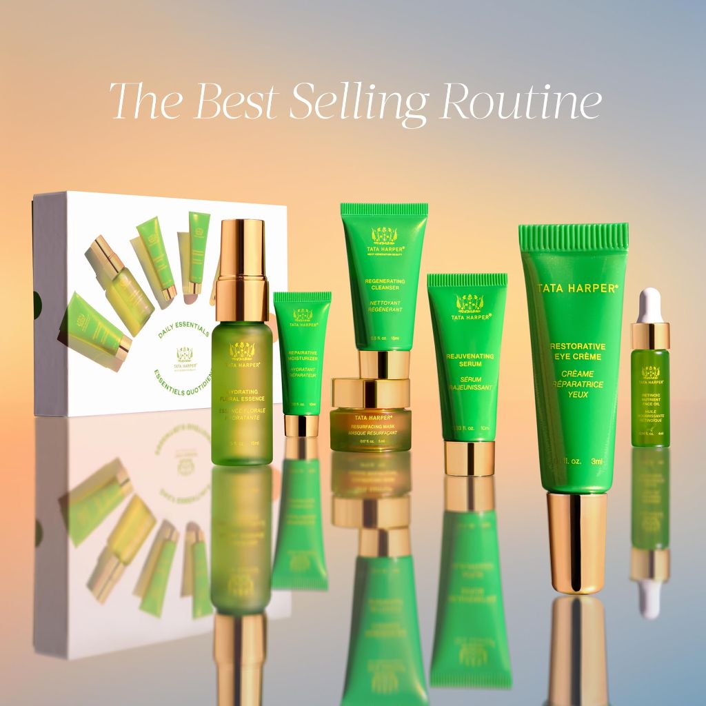 Tata Harper Daily Essentials Set, Travel Sized, 7-Step On-the-Go Skincare Routine