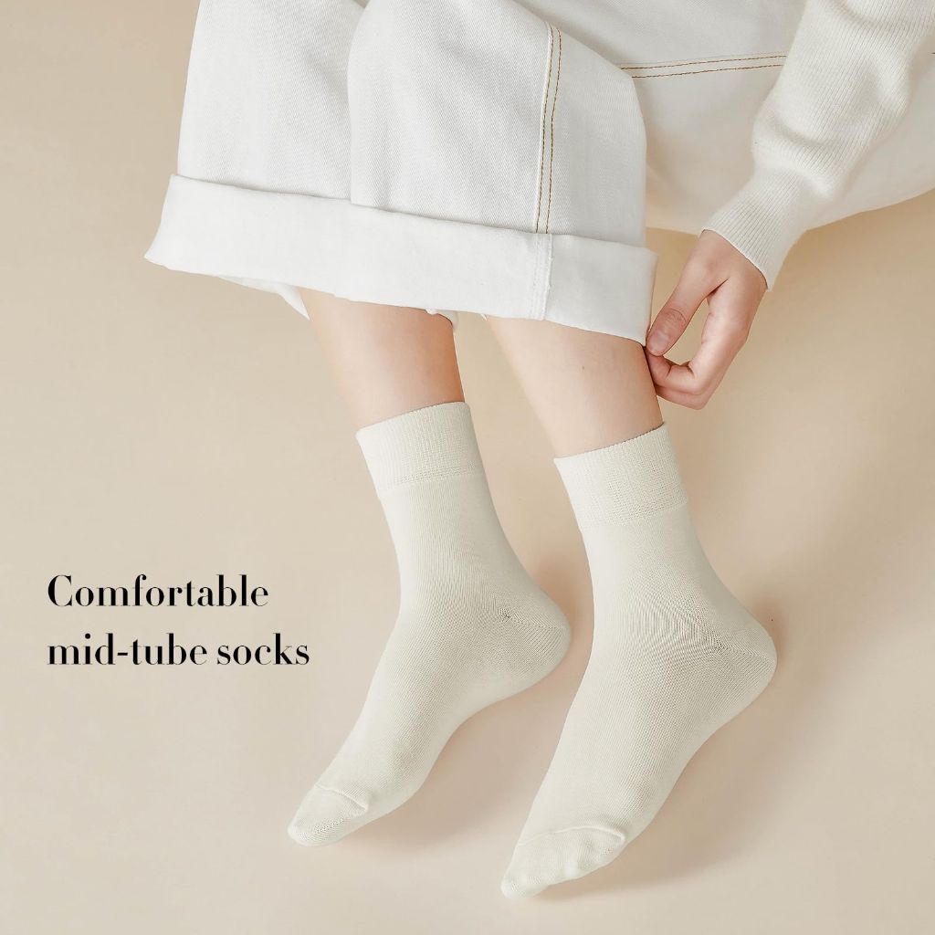 J-BOX Women Cotton Crew Socks - 6 Pairs, size 6-12