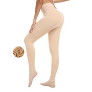 DOCUMO Fleece Lined Tights for Women (Thick Footed Nude, Large)