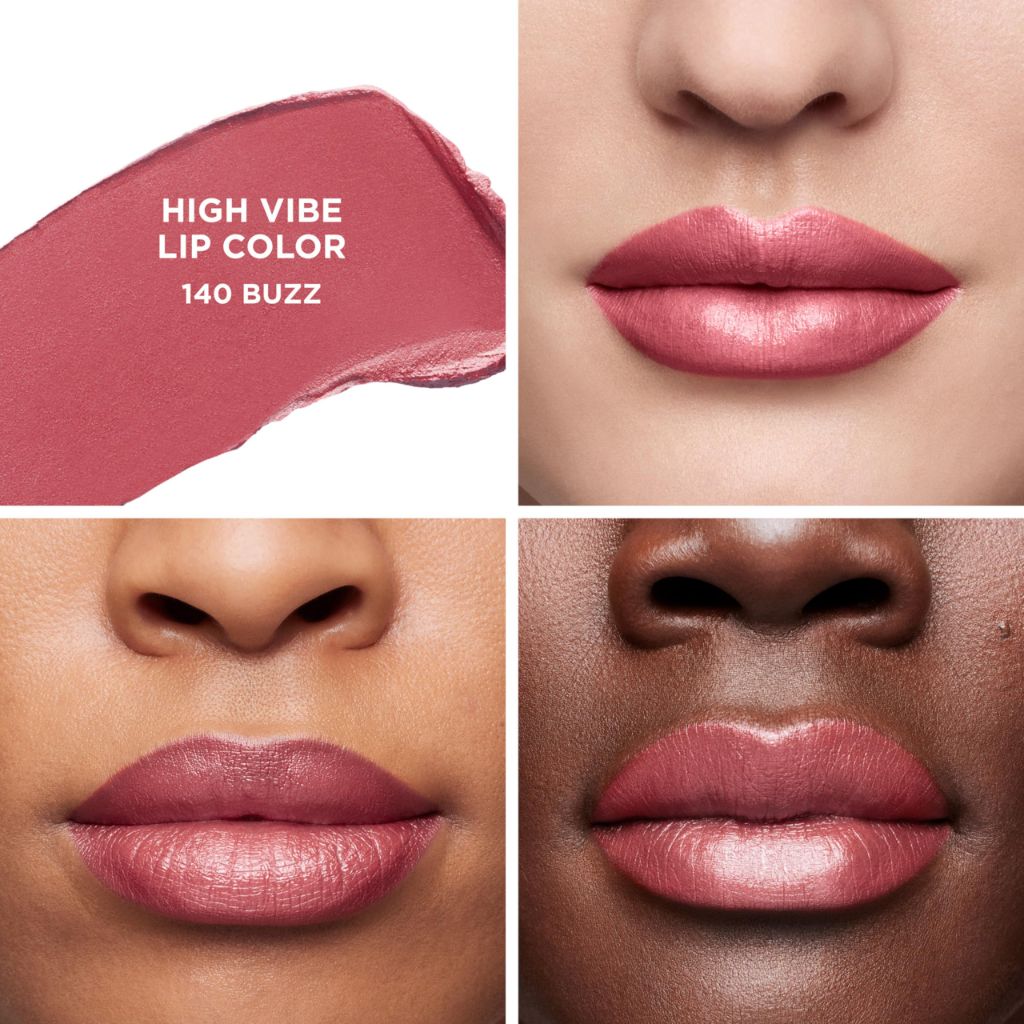 Laura Mercier High Vibe Lip Color, 6HR Long Lasting Lipstick, 140 Buzz - Mauve