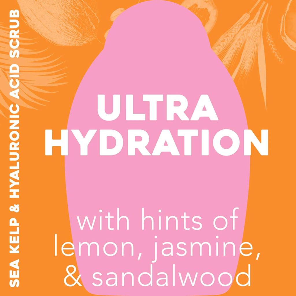 OGX Hydration + Sea Kelp & Hyaluronic Acid Sulfate-Free Lightly Moisturizing Body Scrub | 19.5 Fl Oz