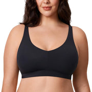 SZ 42D, DELIMIRA Women's Seamless Bra Full Coverage Bralette Plus Size No Underwire Unlined Bras