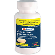 A+Health Dual Action Acetaminophen 250 mg and Ibuprofen (NSAID) 125mg Pain Reliever - 216 Caplets
