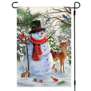 ARGOOFG Double Sided Winter Snowman Garden Flag (12" x 18")
