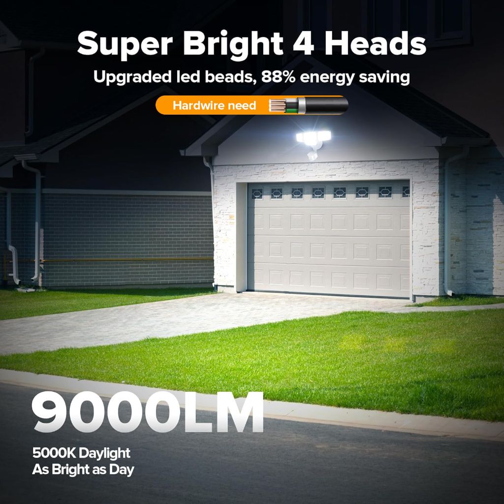 LUTEC  Security Light Hardwire Motion Sensor 80W 9000LM LED (White)