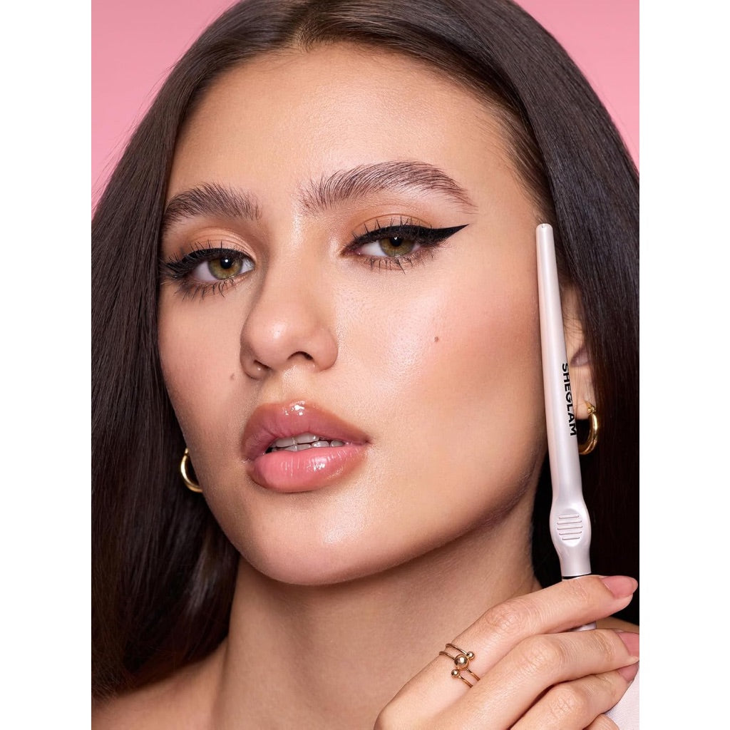 SHEGLAM Glide Control Liquid Eyeliner Smooth Long-Lasting Waterproof Easy to Grip-Matte Black