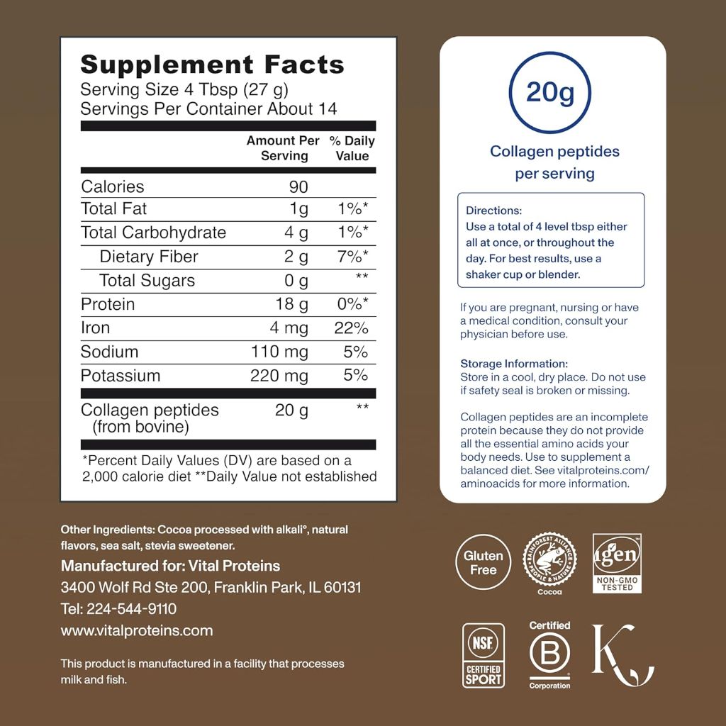 Vital Proteins Collagen Peptides Powder - Chocolate, 13.5oz