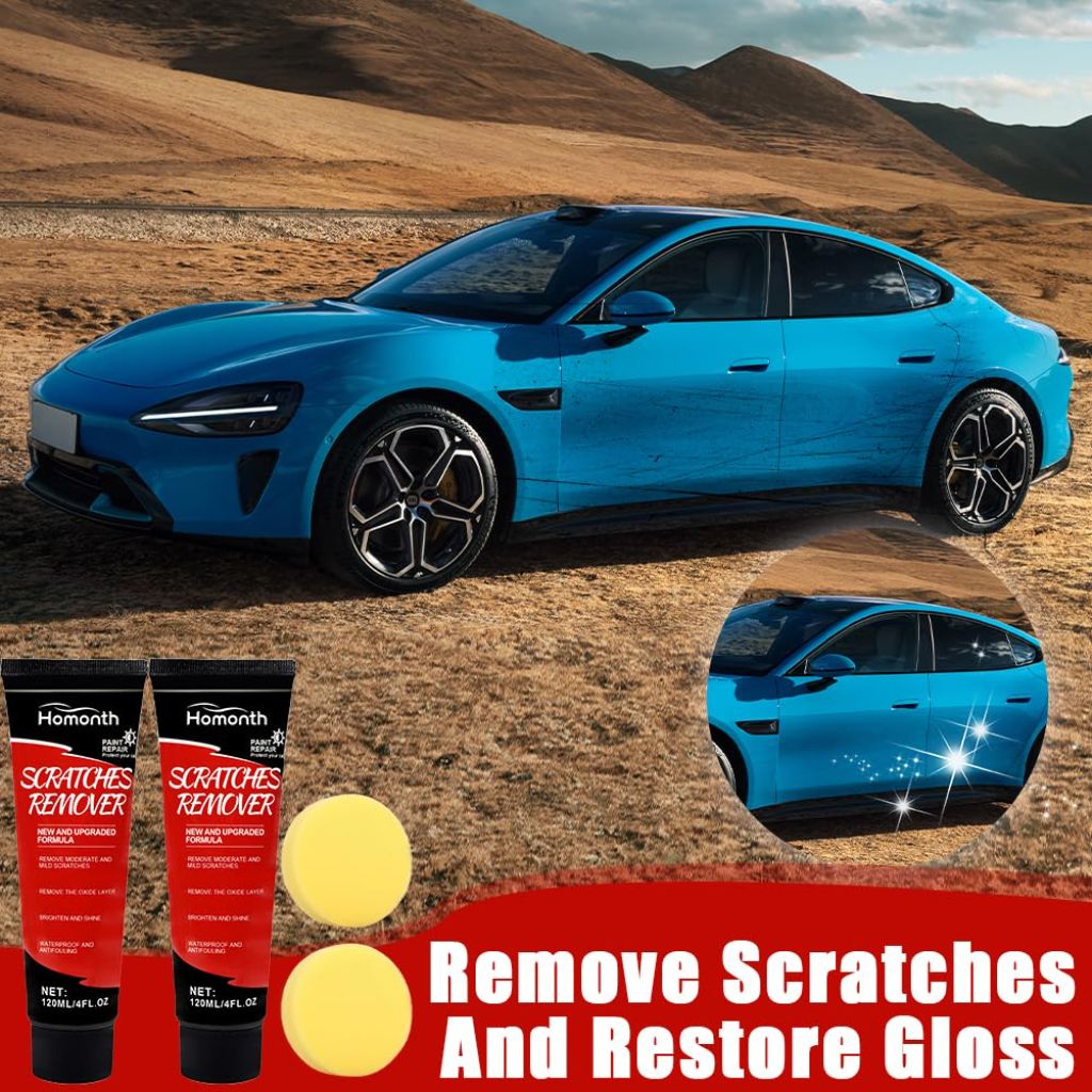 2 PCS Scratch and Swirl Remover with Sponge, Scratch Repair Paste