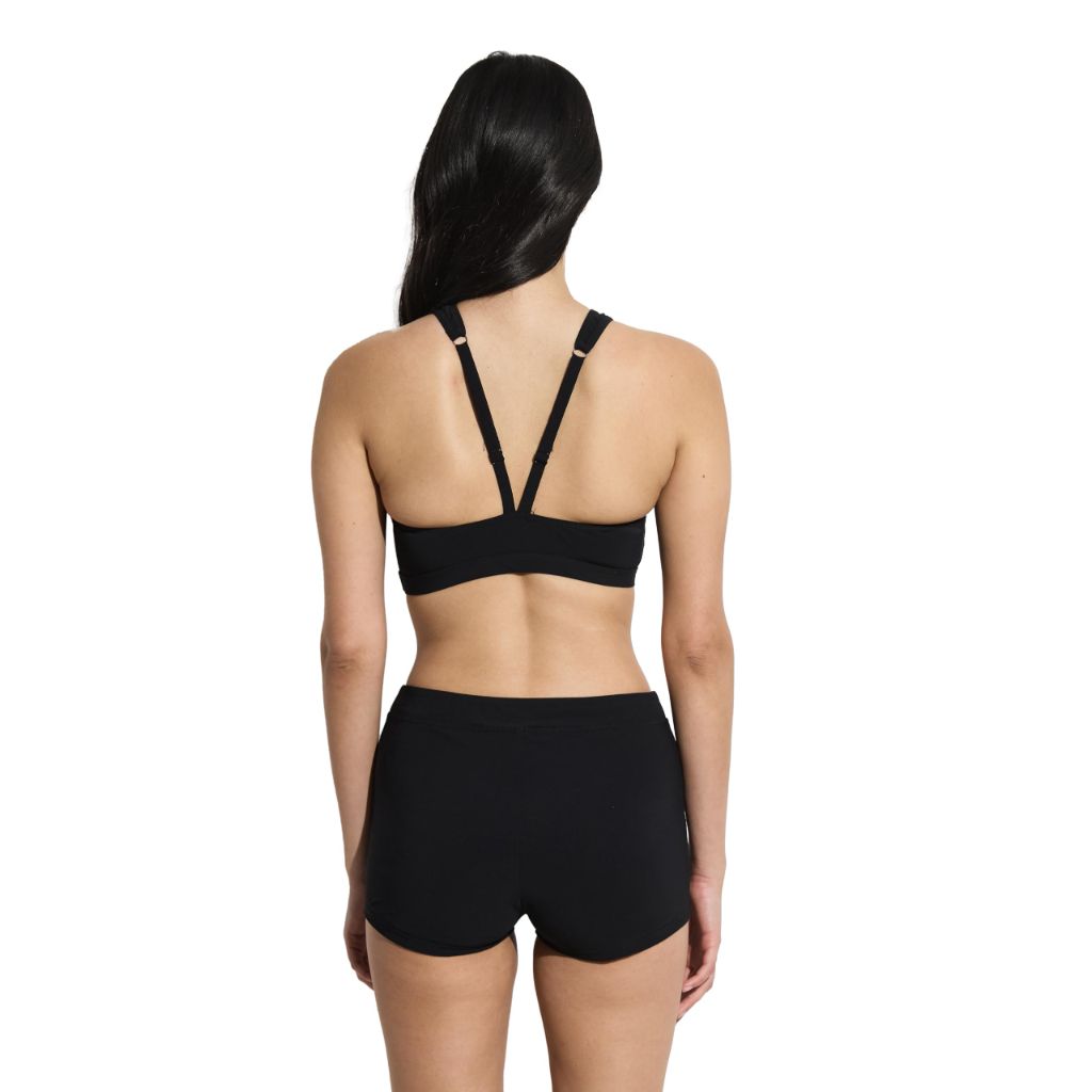 Gottex Women's Standard Free Sport Beach High Neck Bikini Swim Top, Black/Pink - size 6