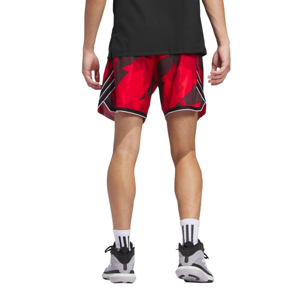 adidas Men's Crazy Lite Allover Printed Basketball Shorts - Pure Ruby/Black, Size XS