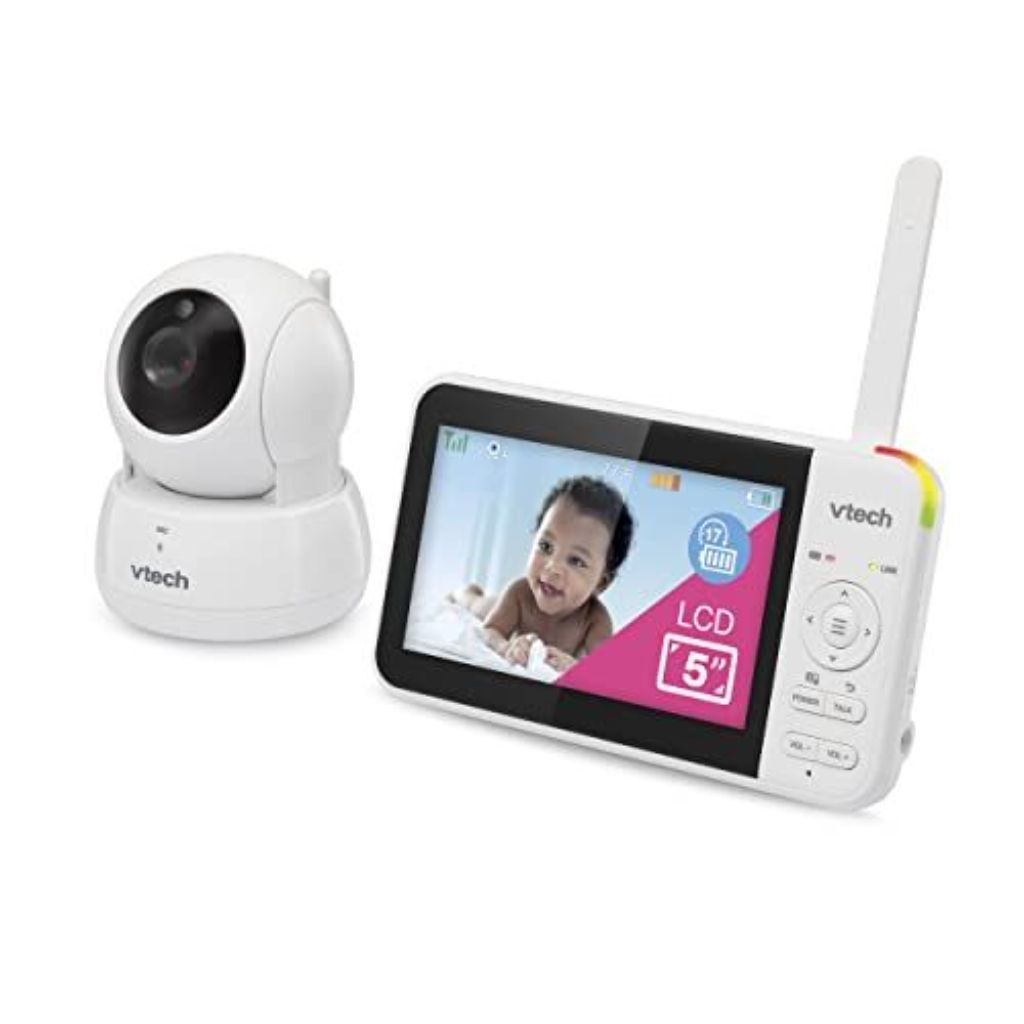 VTech VM924 Remote Pan-Tilt-Zoom Video Baby Monitor, 5" LCD Screen, Night Vision, up to 1000ft Range, Soothing Sounds
