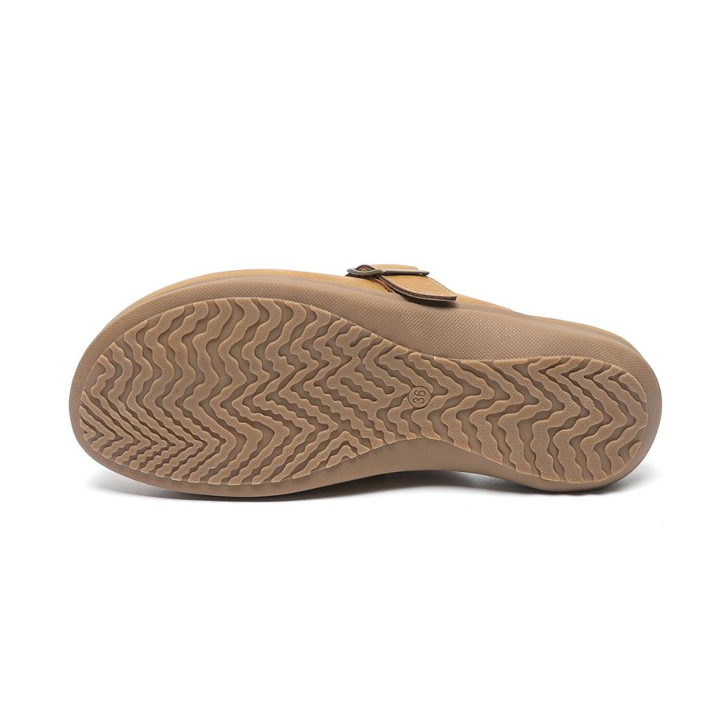 Amoji Women Clogs Mule, Camel - Size 39