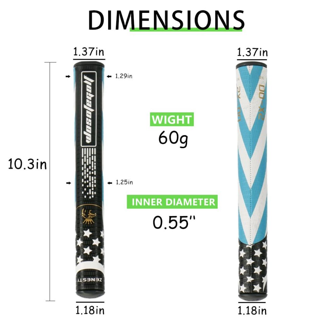 Men Women 60g Anti-Slip Golf Putter GripsMidsize Lightweight, Weather Comfortable Advanced Texture Control Stroke Golf Grips Enhancement Soft Tacky Superior Traction 3-Styles