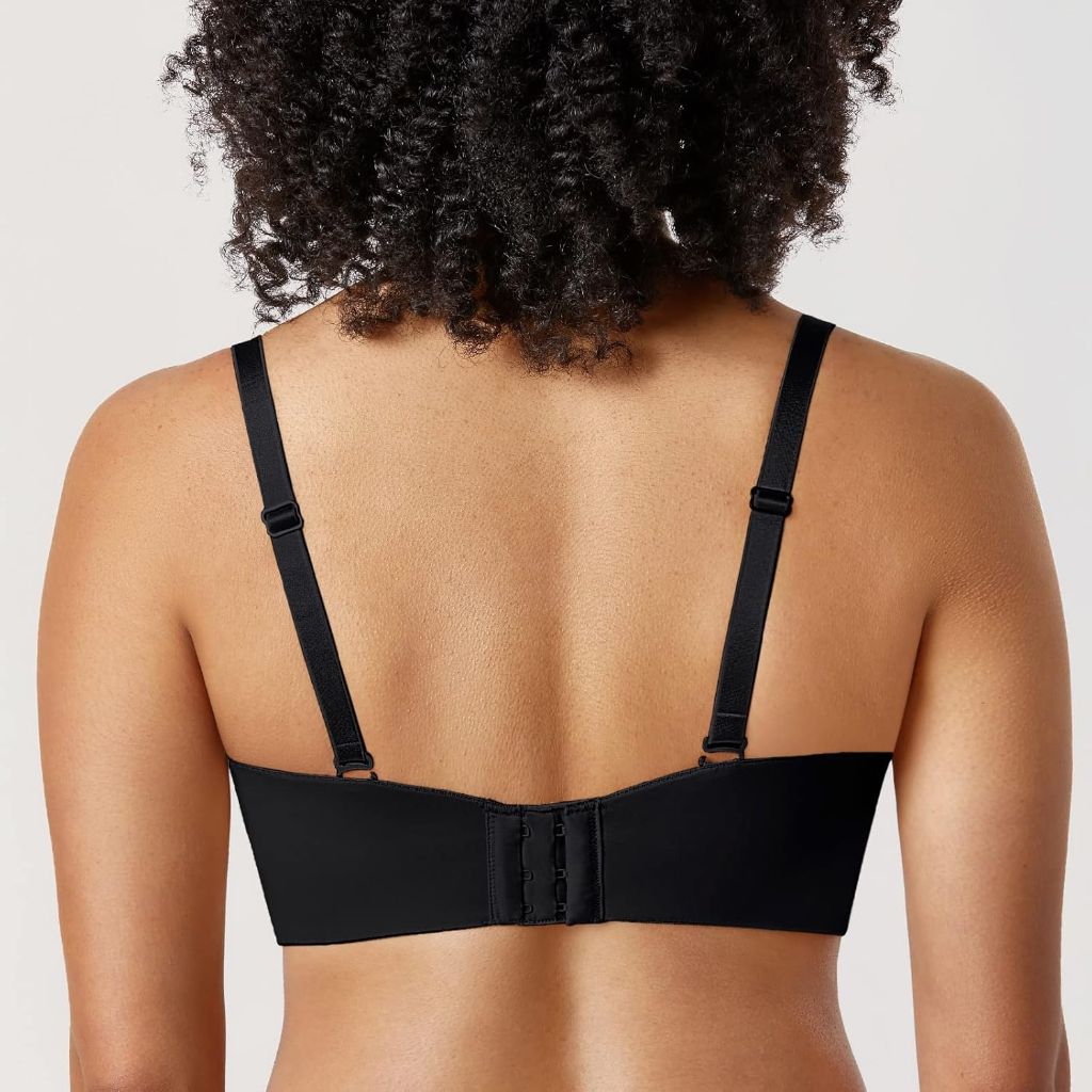 SZ 42B, DELIMIRA Women's Strapless Bra Silicone-Free Minimizer Bandeau Plus Size Unlined