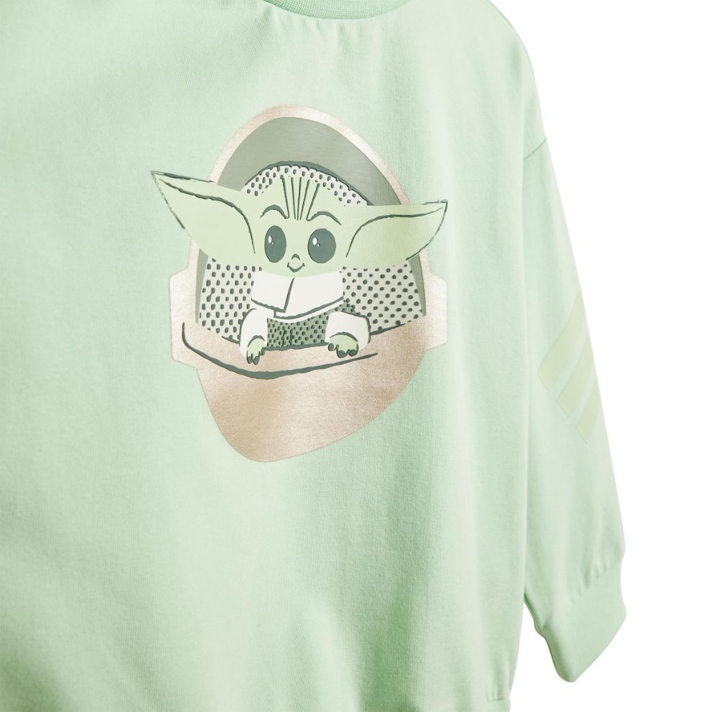 adidas Infants x Star Wars Mandalorian Sportswear Jogger Set - Mist Jade/Cyber Metallic, 3mos.