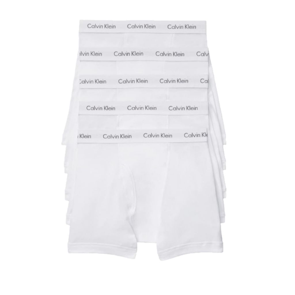 SZ S, Calvin Klein Men's Cotton Classics 5-pack Boxer Brief, 5 White Bodies W/White Wb