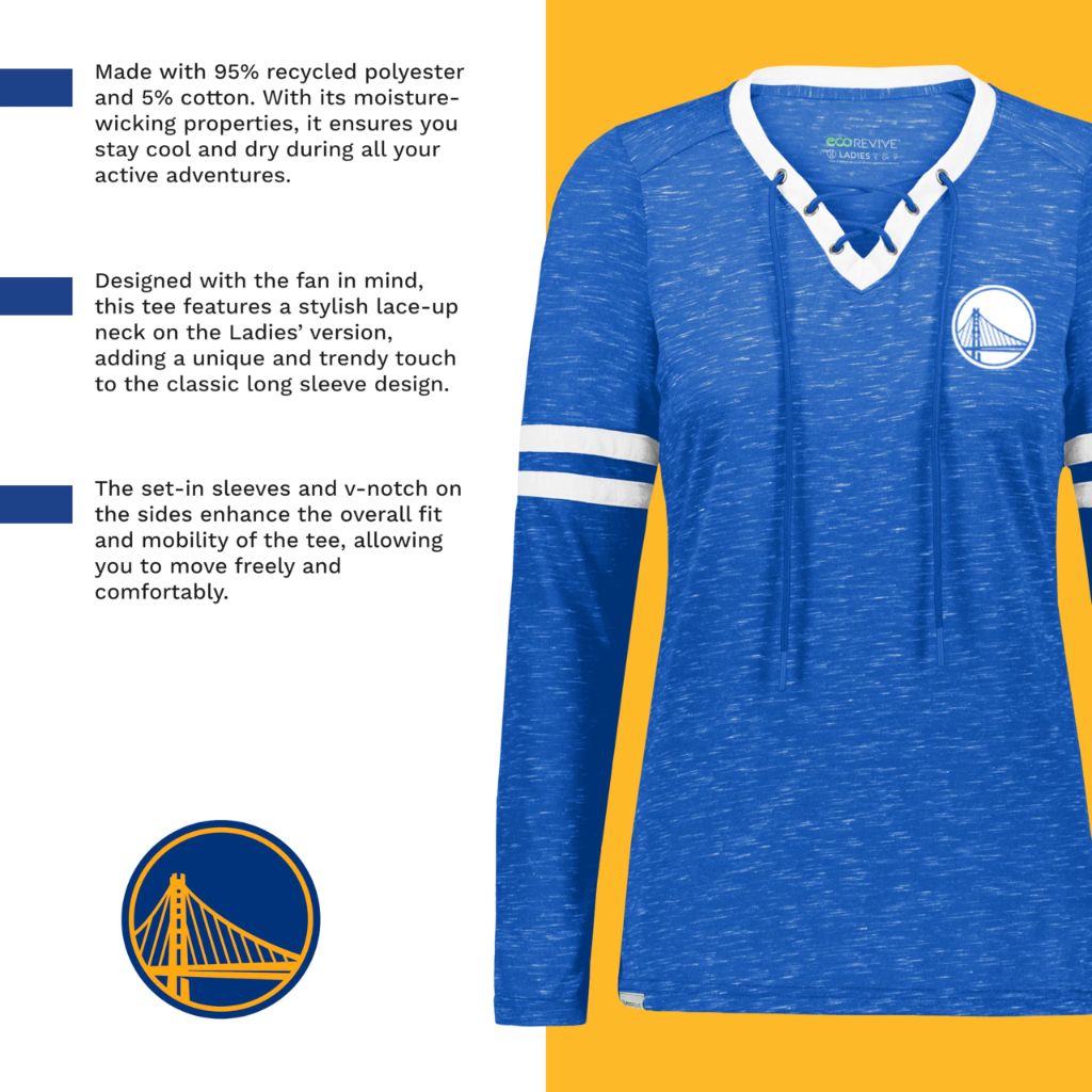 Holloway NBA Golden State Warriors Ladies Monterey Long Sleeve Tee, Medium