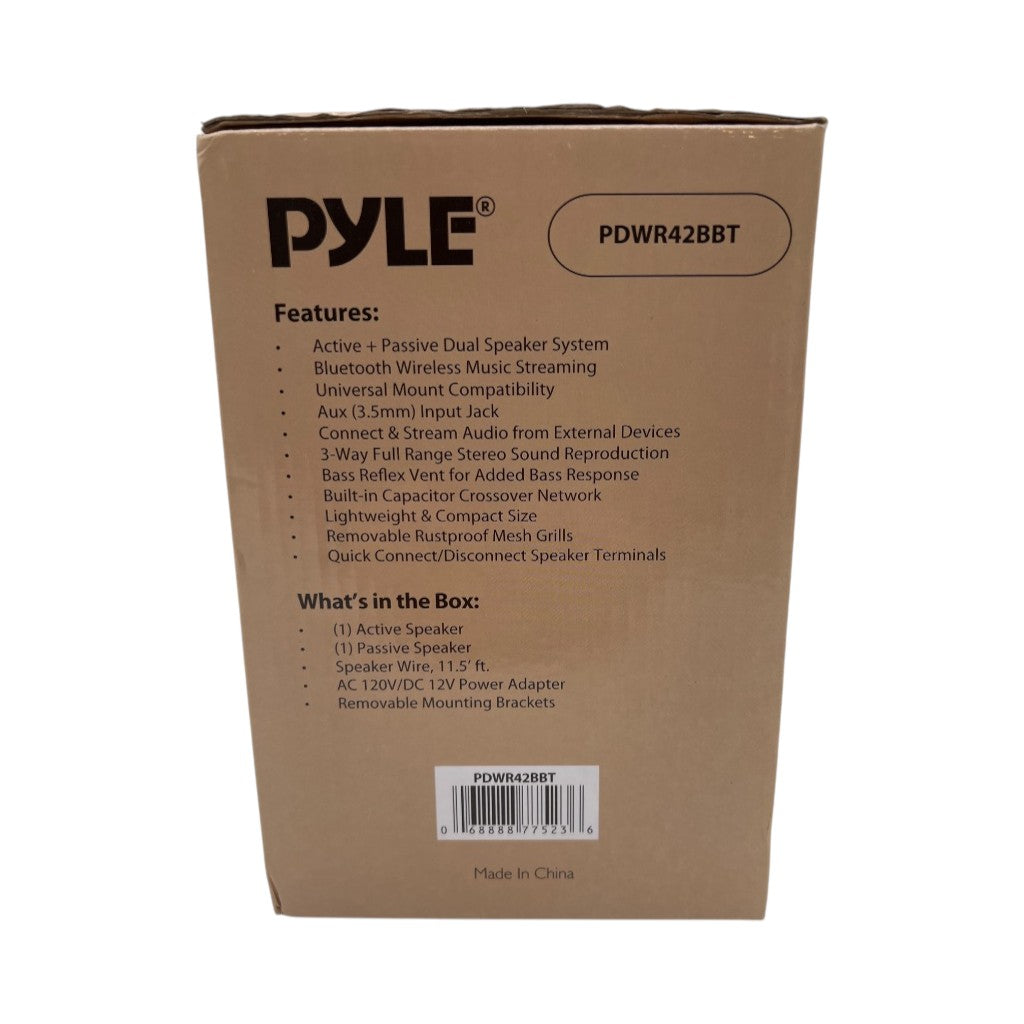 PYLE - Outdoor Waterproof Wireless Bluetooth - Black