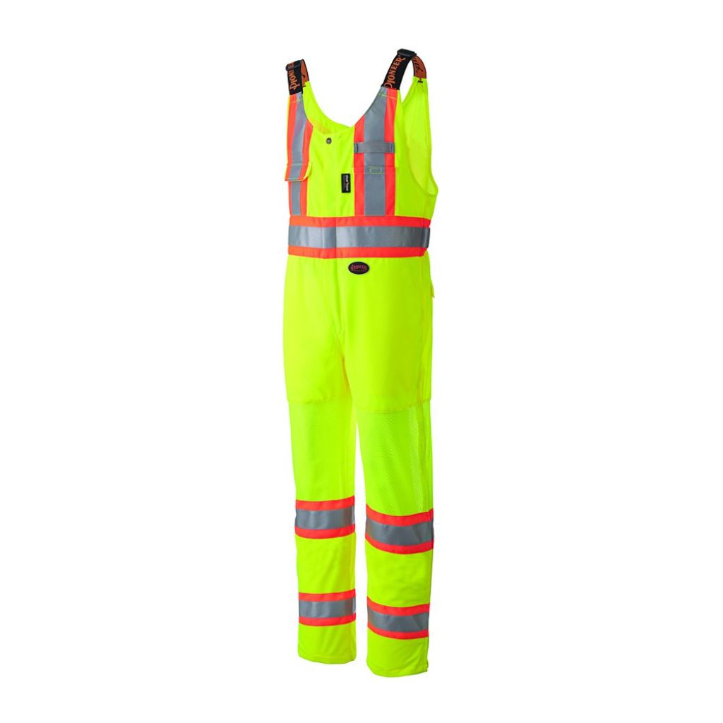 Pioneer High Visibility Reflective Traffic Safety Overalls - Bib Pants/Coveralls with Suspenders - Yellow/Green