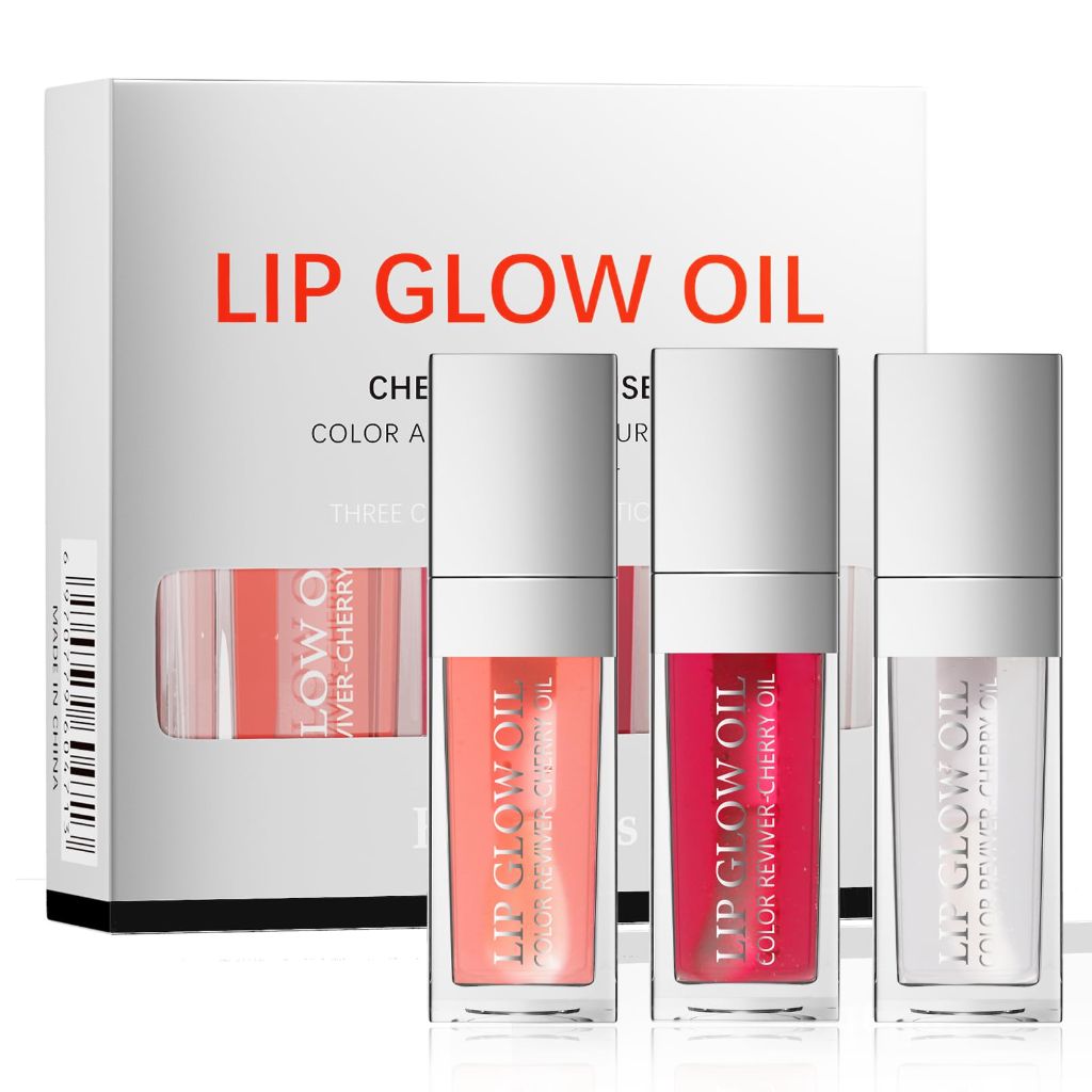 Gavacy Ultimate Luxe Lip Oil Set – 3 Hydrating Fruit-Flavored Oils  (SET A)