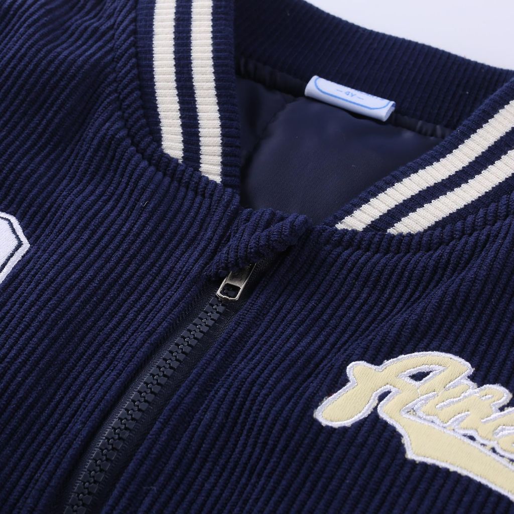 StarryHearts Kid's Varsity Letterman Winter Jacket - Blue, Size 2Y