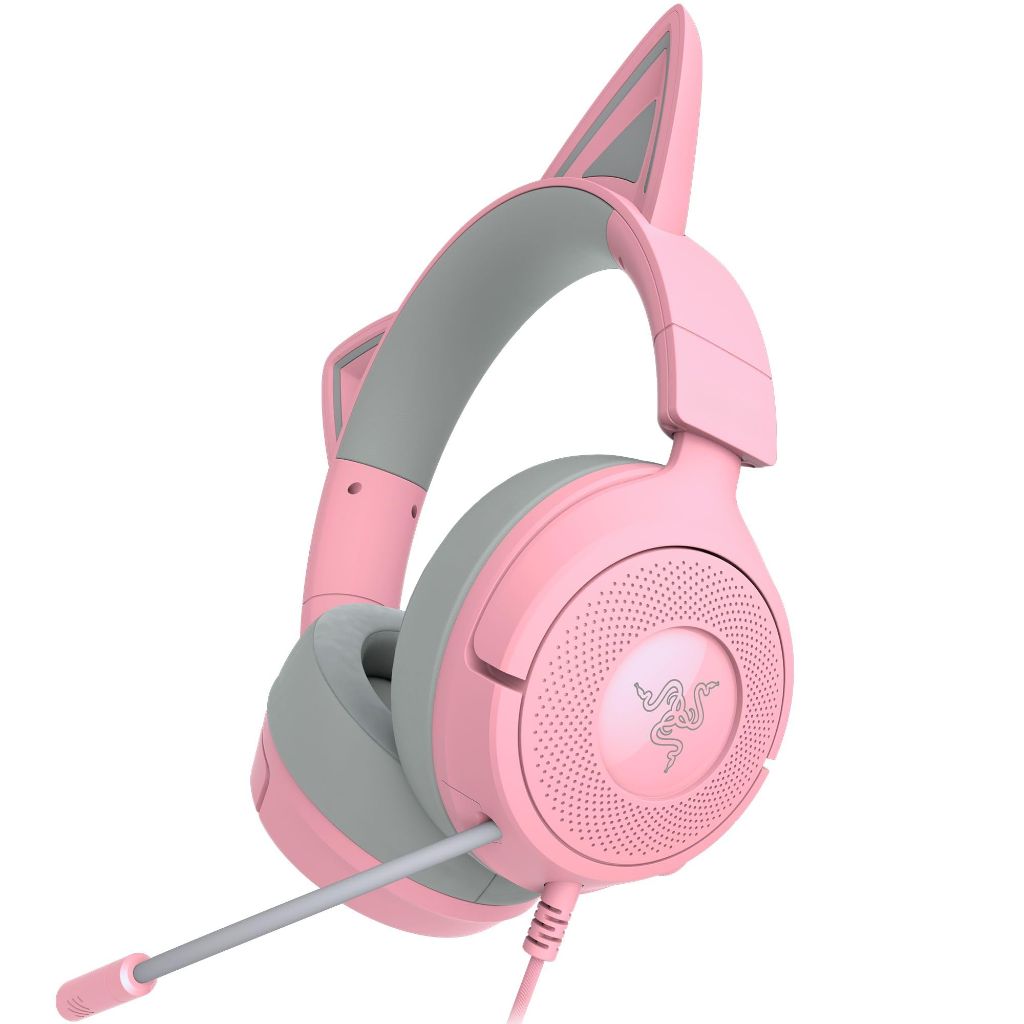 Razer - Kraken Kitty V3 X Wired Over-the-Ear Gaming Headset - Pink