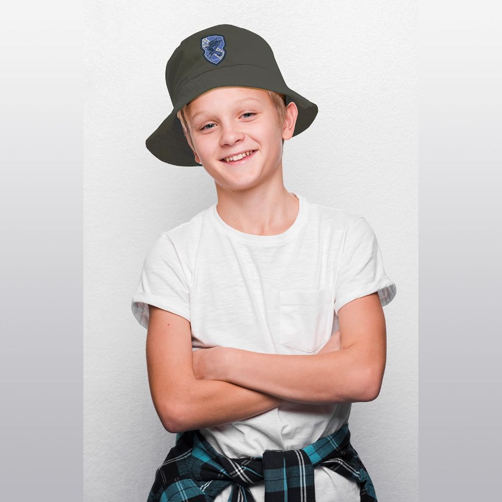 Harry Potter Bucket Hat for Kids, Boy and Girl Sun Hat Kid Ages 4-7 and Big Kids 7-14 Years | Charcoal Grey | Ravenclaw