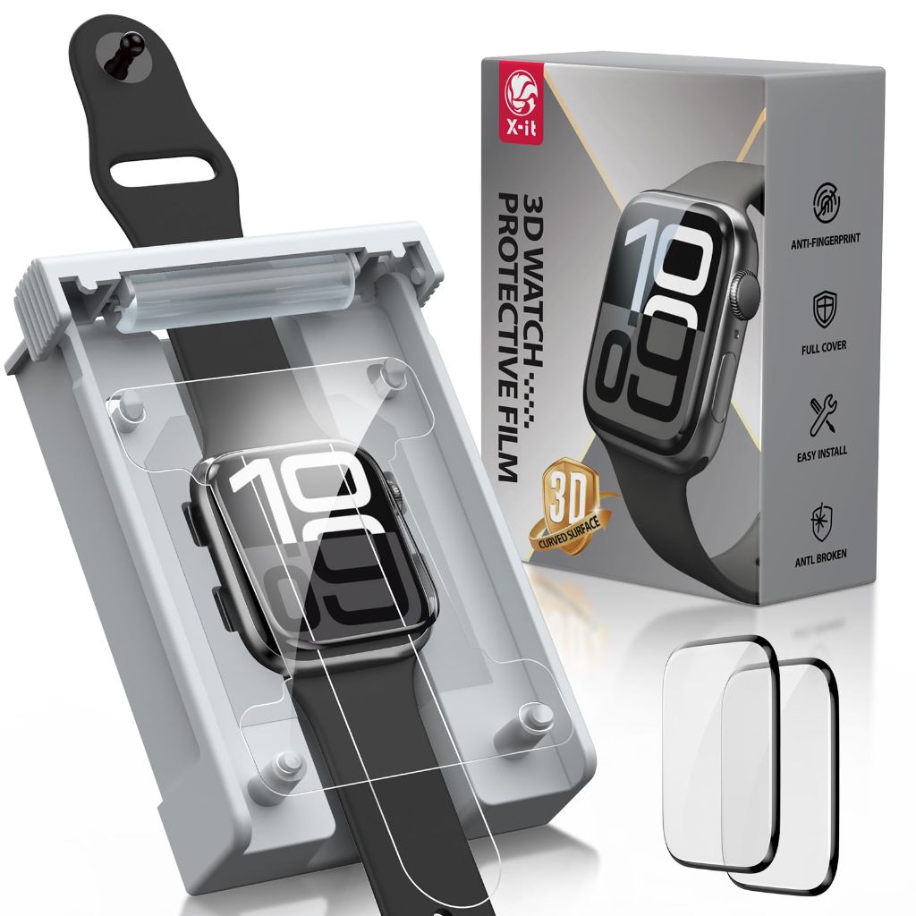 X-it for Apple Watch Series 11/10 Screen Protector 46mm [Automatic Align Tech], [Non-Glass] 3 Packs