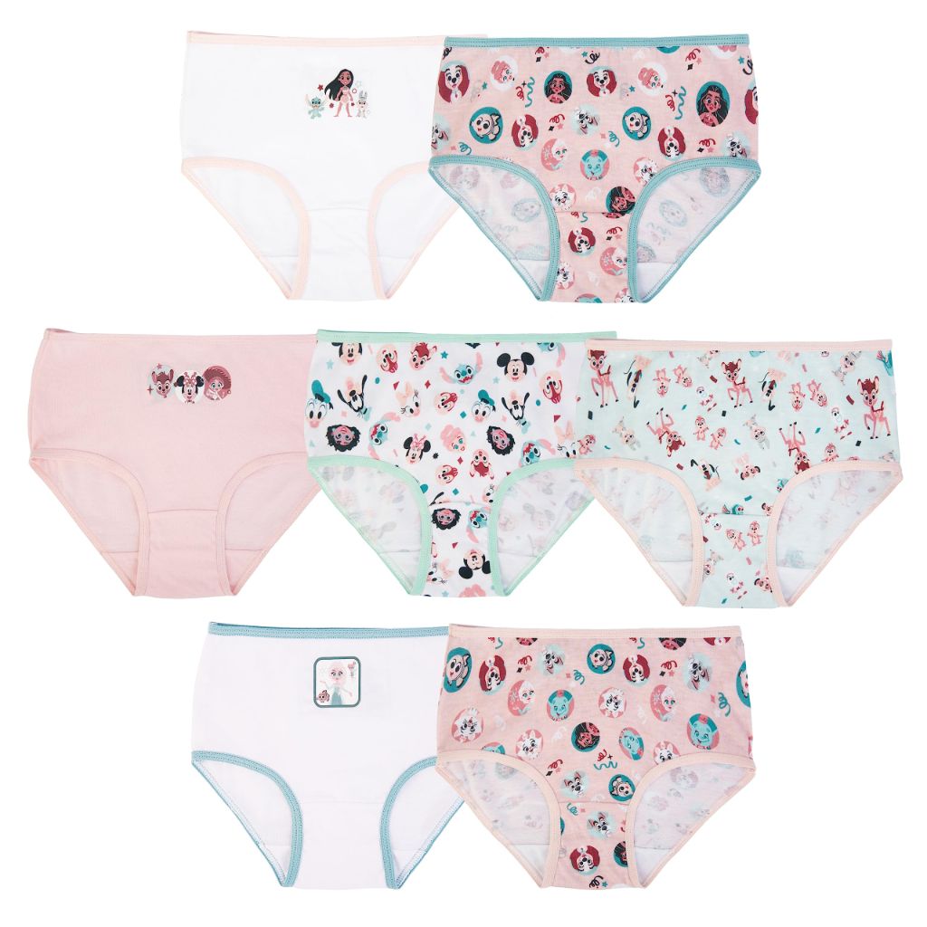 SZ 6 Disney Anniversary 100% Cotton 7pk Brief Panties
