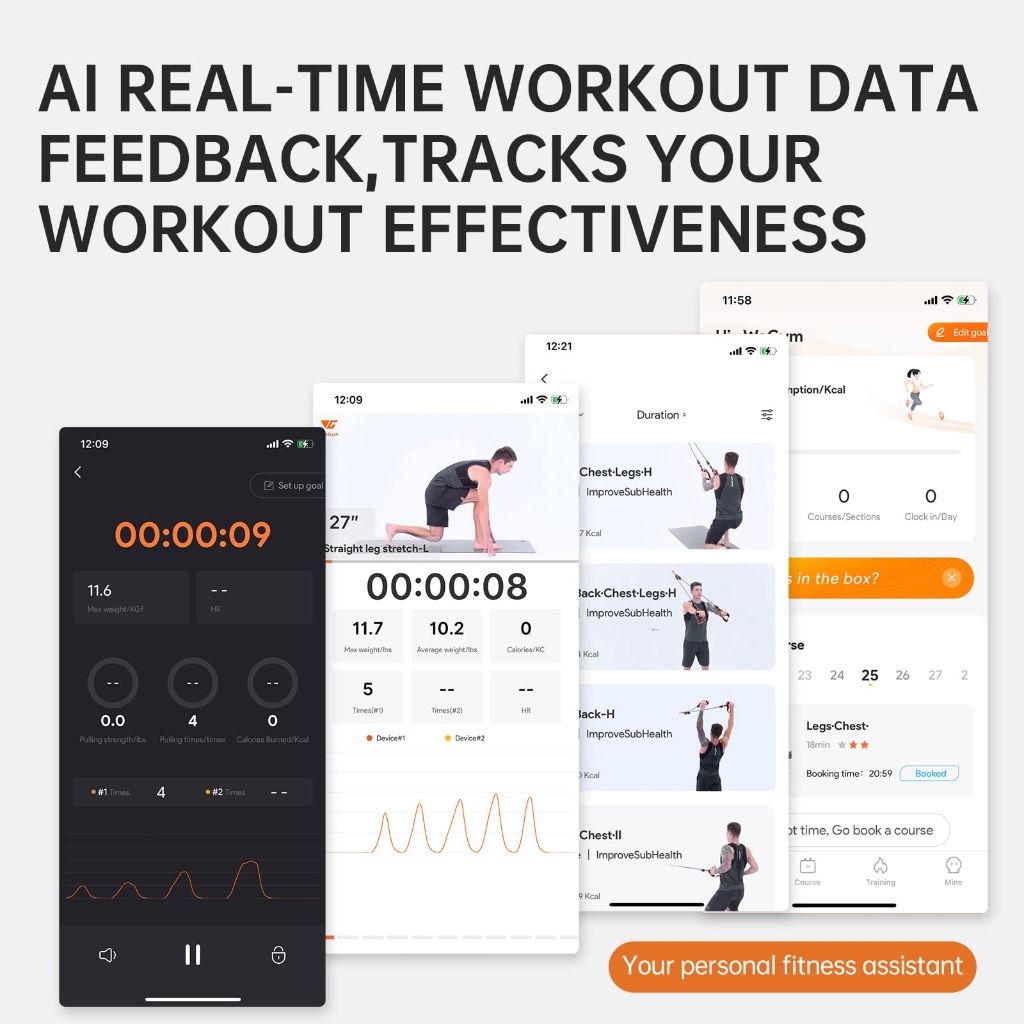 WeGym Resistance Training Bands w/Smart APP Control for Full Body Workouts
