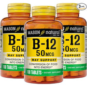 Mason Natural Vitamin B12 50mcg with Calcium - 100 Tablets (3 Pack)