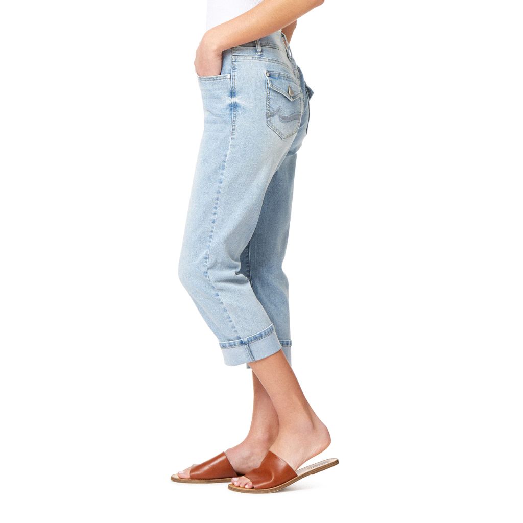SZ 14, Angels Forever Young Curvy Cropped Jeans for Women, Denim with Contour Waistband  - Albany