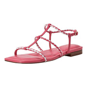 Marc Fisher LTD Women's Maze Sandal, Pink/White Leather 6.5