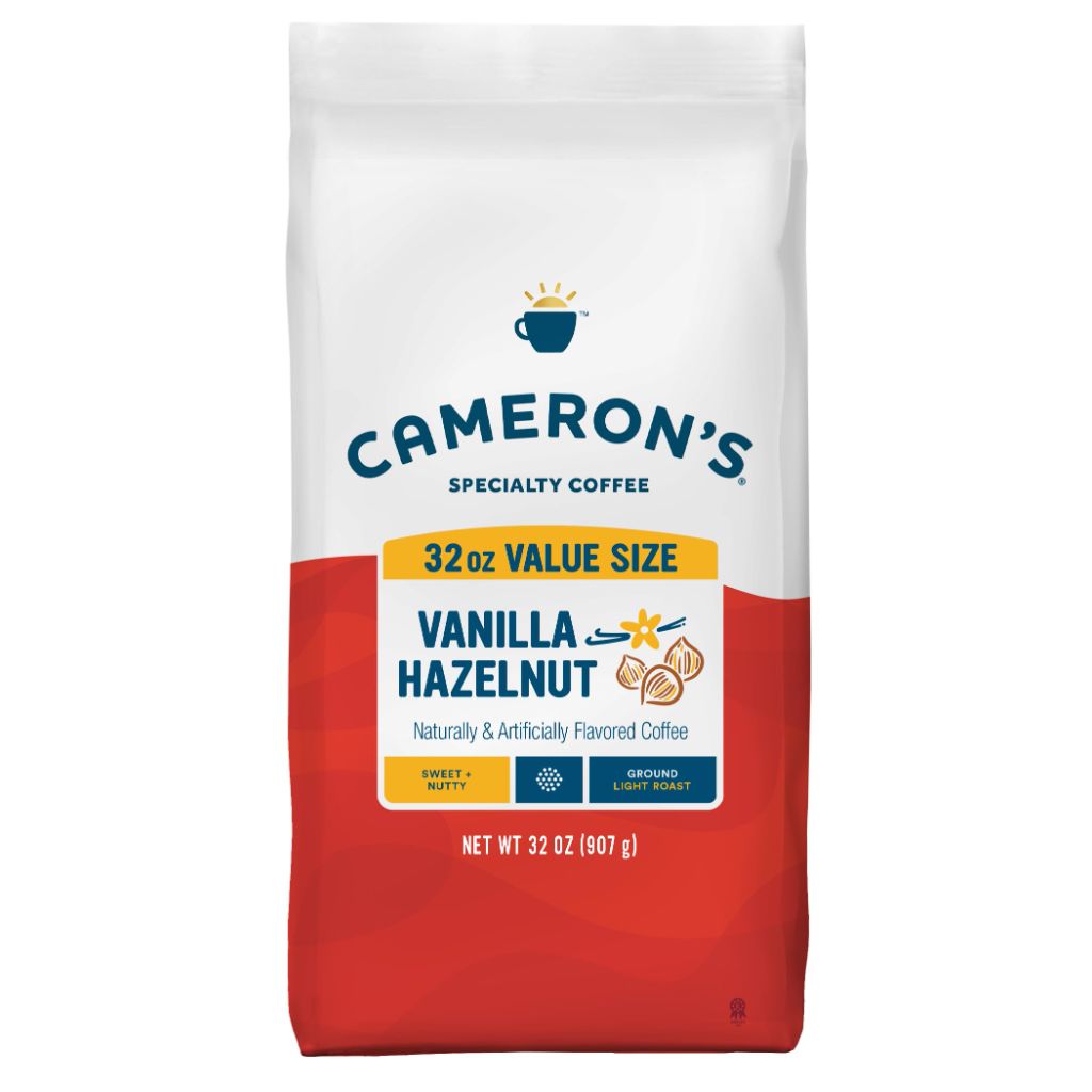 Cameron's Coffee Roasted Ground Coffee Bag, Flavored, Vanilla Hazelnut, 32 Ounce
