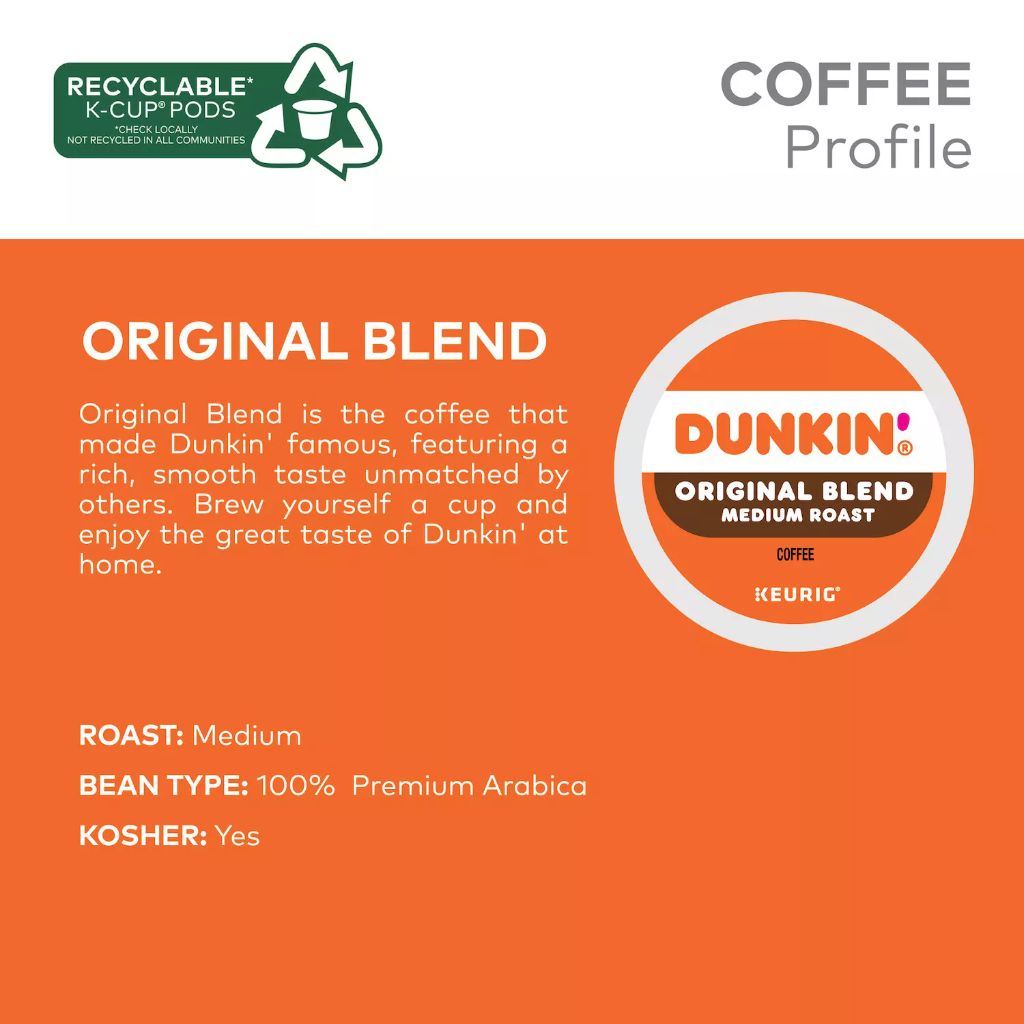Dunkin' Donuts Original Blend Keurig K-Cup Coffee Pods, 44ct.