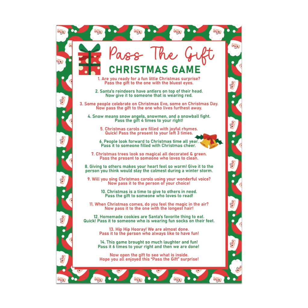 OXEDP Christmas Pass The Gift Game Instructions SDPG01