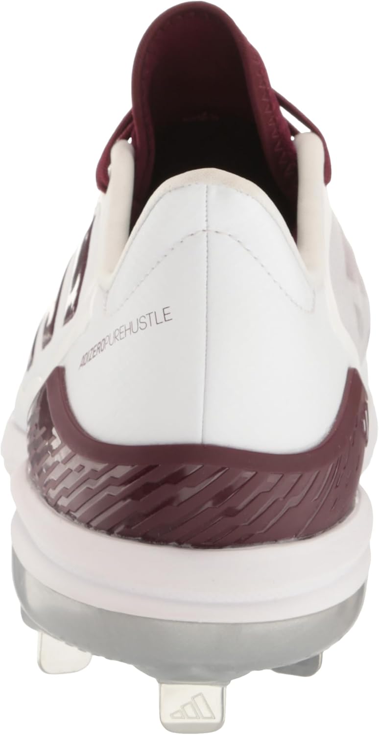 adidas Womens Adizero PureHustle 3 Elite Softball Cleat White/Maroon/Silver, Size 11