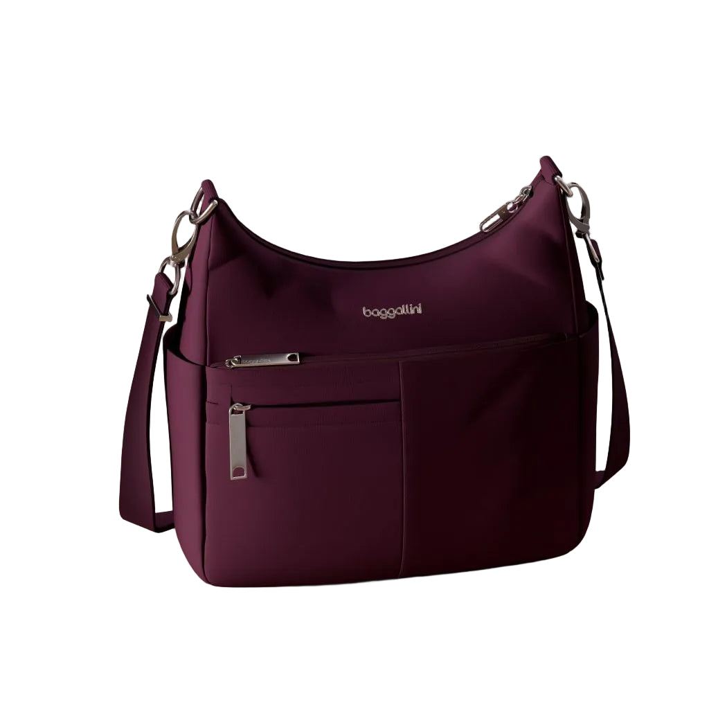 Securtex Anti-theft Free Time Hobo Bag - 10.5"x9" Travel Crossbody For Women w/Locking Zippers RFID