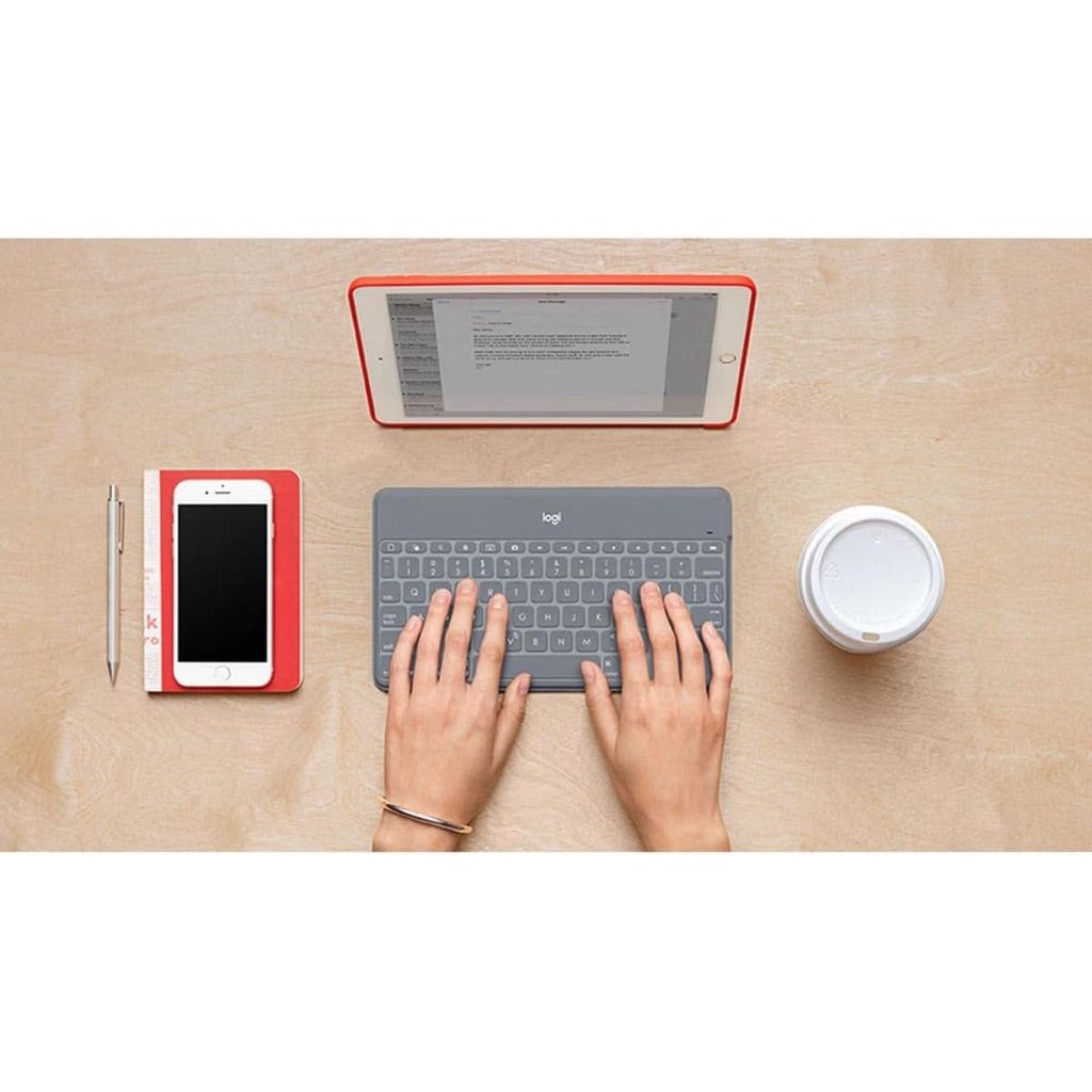 Logitech Keys-to-Go Super-Slim, Super-Light Bluetooth Keyboard for iPhone, iPad, and Apple TV - Stone