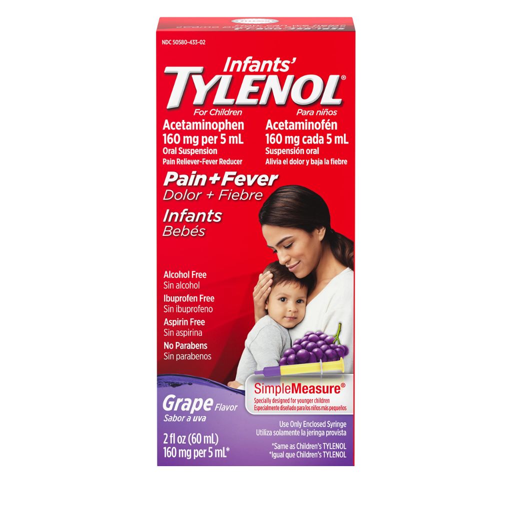 Infants' Tylenol Liquid Pain Relief & Fever Medicine; Grape Flavor, 2 fl. oz.; Pack of 1