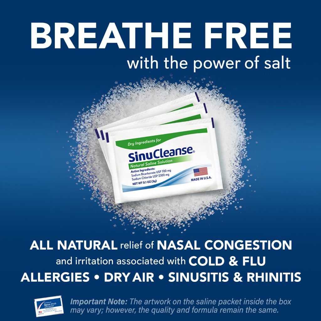 SinuCleanse Soft Tip Neti Pot Nasal Wash System | 0.1 oz (3g) each